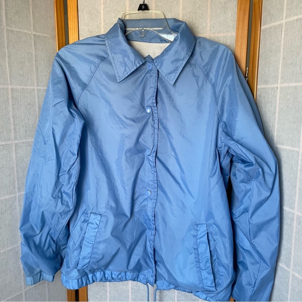 Vintage 90s Light‎ Blue Windbreaker Jacket, M